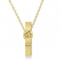 Personalized Lab Grown Diamond Name Pendant Necklace 14k Yellow Gold