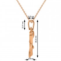 Men's United States Navy Anchor Pendant Necklace 14k Rose Gold