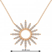 Diamond Sun Pendant Necklace 14k Rose Gold (0.56ct)