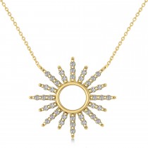 Diamond Sun Pendant Necklace 14k Yellow Gold (0.56ct)