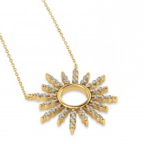 Diamond Sun Pendant Necklace 14k Yellow Gold (0.56ct)