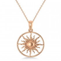 Summertime Sun Circle Pendant Necklace 14k Rose Gold