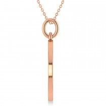 Aries Coin Zodiac Pendant Necklace 14k Rose Gold