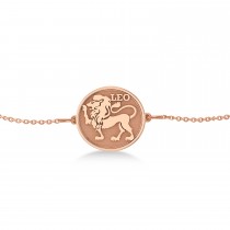 Leo Coin Zodiac Bracelet 14k Rose Gold