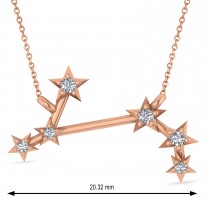 Diamond Aries Zodiac Constellation Star Necklace 14k Rose Gold (0.07ct)