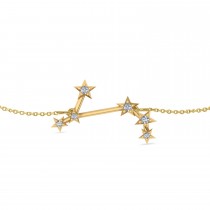 Diamond Aries Zodiac Constellation Star Bracelet 14k Yellow Gold (0.07ct)