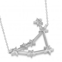 Diamond Capricorn Zodiac Constellation Star Necklace 14k White Gold (0.11ct)