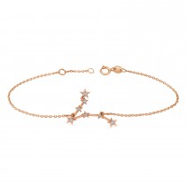 Diamond Pisces Zodiac Constellation Star Bracelet 14k Rose Gold (0.10 ct)