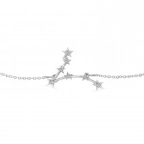 Diamond Pisces Zodiac Constellation Star Bracelet 14k White Gold (0.10 ct)