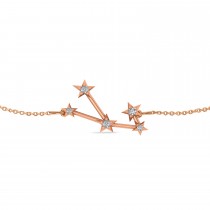 Diamond Taurus Zodiac Constellation Star Bracelet 14k Rose Gold (0.07ct)