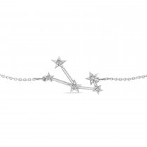 Diamond Taurus Zodiac Constellation Star Bracelet 14k White Gold (0.07ct)