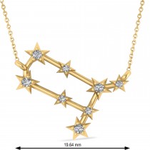 Diamond Gemini Zodiac Constellation Star Necklace 14k Yellow Gold (0.12ct)
