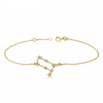 Diamond Gemini Zodiac Constellation Star Bracelet 14k Yellow Gold (0.12ct)