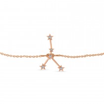 Diamond Cancer Zodiac Constellation Star Bracelet 14k Rose Gold (0.09ct)