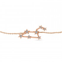 Diamond Leo Zodiac Constellation Star Bracelet 14k Rose Gold (0.10ct)