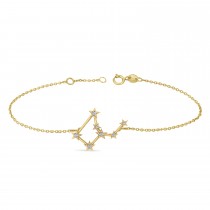 Diamond Virgo Zodiac Constellation Star Bracelet 14k Yellow Gold (0.11ct)