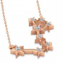 Diamond Scorpio Zodiac Constellation Star Necklace 14k Rose Gold (0.10ct)