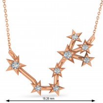 Diamond Scorpio Zodiac Constellation Star Necklace 14k Rose Gold (0.10ct)