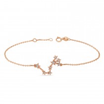 Diamond Scorpio Zodiac Constellation Star Bracelet 14k Rose Gold (0.10ct)