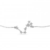 Diamond Scorpio Zodiac Constellation Star Bracelet 14k White Gold (0.10ct)