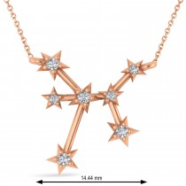 Diamond Sagittarius Zodiac Constellation Star Necklace 14k Rose Gold (0.11ct)