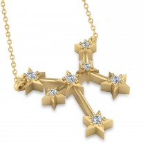 Diamond Sagittarius Zodiac Constellation Star Necklace 14k Yellow Gold (0.11ct)