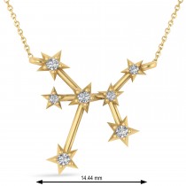 Diamond Sagittarius Zodiac Constellation Star Necklace 14k Yellow Gold (0.11ct)