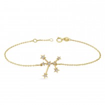 Diamond Sagittarius Zodiac Constellation Star Bracelet 14k Yellow Gold (0.11ct)
