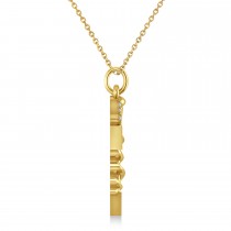 Diamond Medical PTA Symbol Pendant Necklace 14k Yellow Gold (0.13ct)