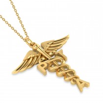 Medical PTA Symbol Pendant Necklace 14k Yellow Gold