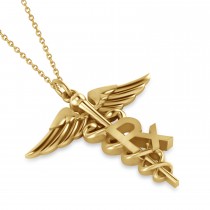 Medical RX Pharmacy Symbol Pendant Necklace 14k Yellow Gold