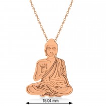 Buddha Spirituality Pendant Necklace 14k Rose Gold