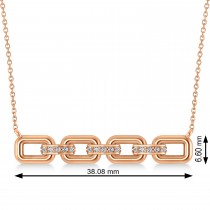 Diamond Chained Link Pendant Necklace 14k Rose Gold (0.15ct)