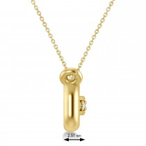 Diamond Chained Link Pendant Necklace 14k Yellow Gold (0.15ct)