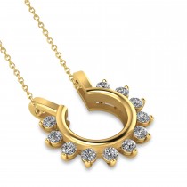 Diamond Open Circle Pendant Necklace 14k Yellow Gold (0.77ct)