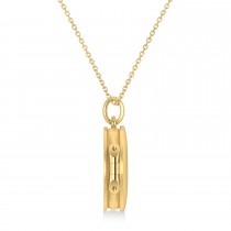 Round Engravable Locket Pendant Necklace 14k Yellow Gold