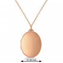 Oval Engravable Locket Pendant Necklace 14k Rose Gold