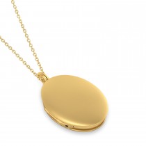Oval Engravable Locket Pendant Necklace 14k Yellow Gold