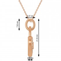 Diamond Heart Lock Pendant Necklace 14k Rose Gold (0.36ct)