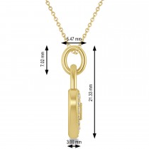 Diamond Heart Lock Pendant Necklace 14k Yellow Gold (0.36ct)