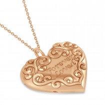 Forever Loved Heart Locket Necklace 14k Rose Gold