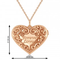 Forever Loved Heart Locket Necklace 14k Rose Gold
