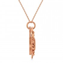 Sunflower You Are My Sunshine Pendant Necklace 14K Rose Gold