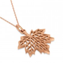 Maple Leaf Pendant Necklace 14k Rose Gold