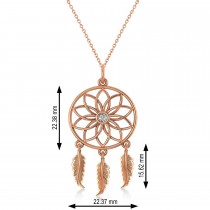Diamond Dream Catcher Pendant Necklace 14k Rose Gold (0.10ct)