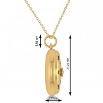 Diamond Compass Locket Necklace 14k Yellow Gold (0.10ct)