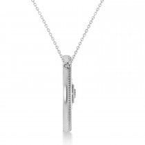 Diamond Compass Men's Pendant Necklace 14k White Gold (0.25ct)