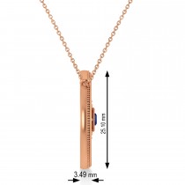 Blue Sapphire Compass Men's Pendant Necklace 14k Rose Gold (0.25ct)