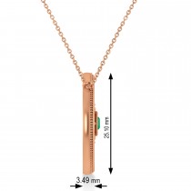 Emerald Compass Men's Pendant Necklace 14k Rose Gold (0.25ct)