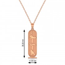Egyptian Cartouche Pendant Necklace 14k Rose Gold